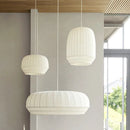 Axyaa Nordic White Fabric LED Chandelier Modern Pendant Lights for Living Room