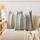 Axyaa Polka Dots Jacquard Pillow Cover in Yellow Blue Grey, 18x18" 20x20"