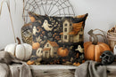 Halloween Ghosts & Castle Print Pillow Cover for Sofa, Bedroom, Car - Axyaa