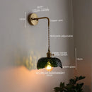 Axyaa LED Copper Wall Light for Bathroom Mirror Hallway Bedroom Glass Lamp