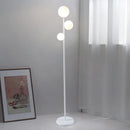 Axyaa Three-headed Iron Art Floor Lamp - Milk White Ball LED Lighting
