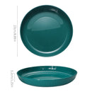 Axyaa Dark Green Striped Plastic Plate Set - Reusable Household & Outdoor Camping Snack Plates