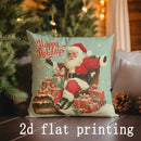 Christmas Santa & Deer Pattern Pillow Covers by Axyaa - Sofa Bedroom Car Cushion Cover