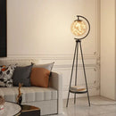 Axyaa Glass Ball Tripod Floor Lamp: Nordic Luxury for Living Room, Bedroom & Study