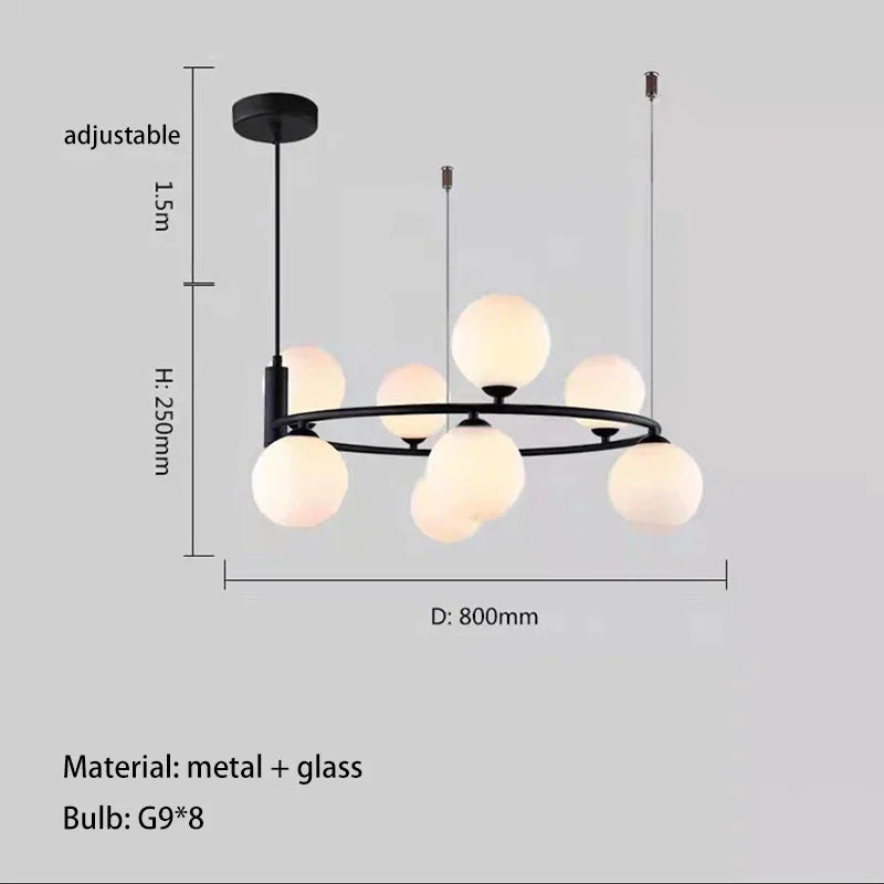 Axyaa Nordic Personality Pendant Light Molecular Dining Room Hanging Lamp