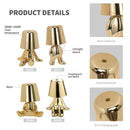 Axyaa Nordic Chrome LED Golden Man Table Lamp USB Bedroom Light