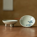 Axyaa Ceramic Tea Tray & High Leg Fruit Tray - New Chinese Style, Retro Dim Sum Design