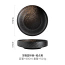 Axyaa Hammered Ceramic Plate Set, Japanese Tableware Shallow & Deep Bowl, Frosted Design
