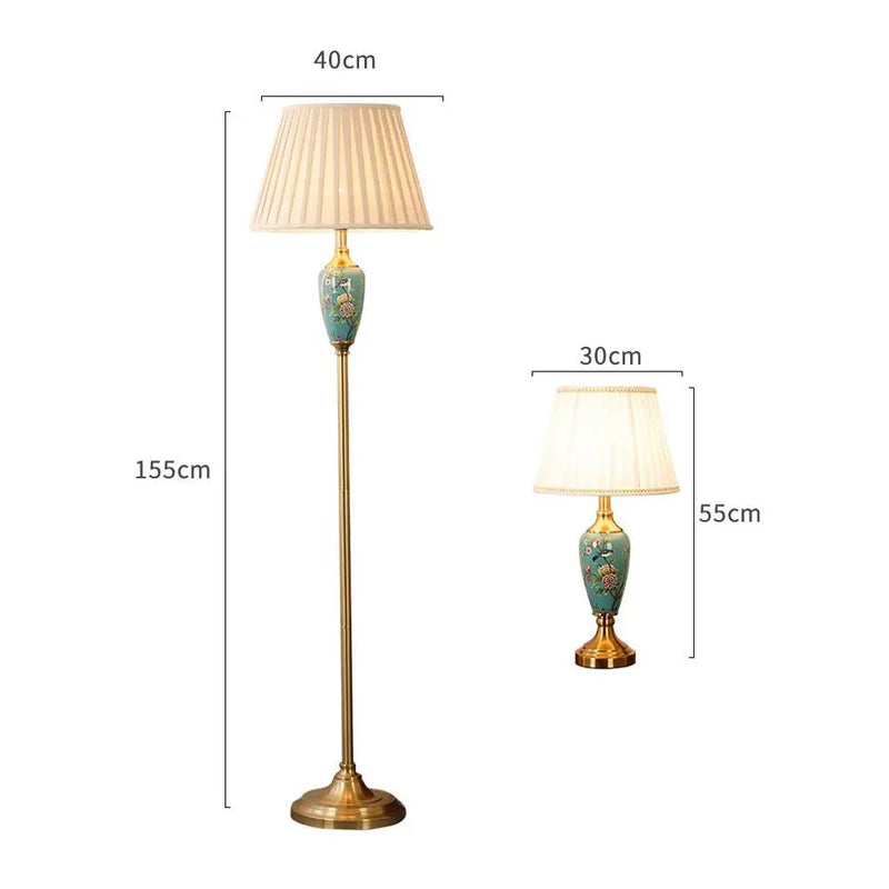 Axyaa European Retro Ceramic Floor Lamp for Home Decoration