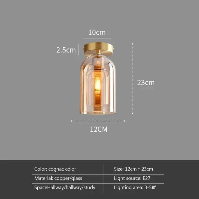 Axyaa Nordic Retro Glass Ceiling Lamp LED Pendant Chandelier for Luxe Home Decor