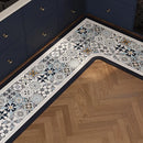 Axyaa Retro Floral Pattern Kitchen Carpet - Non-slip Waterproof Rug