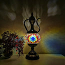 Axyaa Mediterranean Art Deco Turkish Mosaic Table Lamp - Handcrafted Glass Bed Light