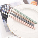 Axyaa Stainless Steel Cutlery Set: 2Pcs Spoons & Chopsticks Flatware Set