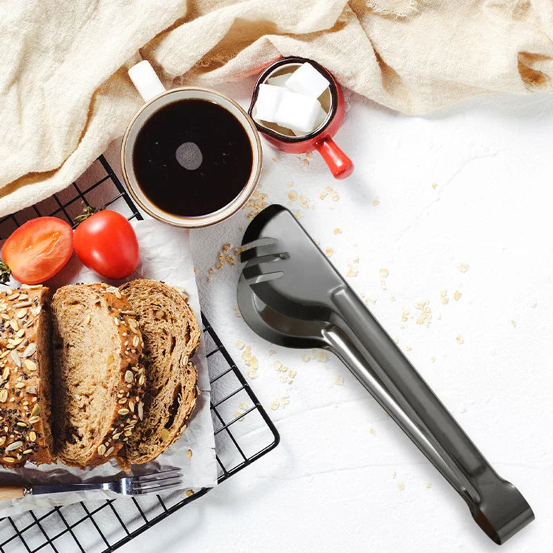 Axyaa Stainless Steel Kitchenware Set: Tongs, Fork, Cake Shovel, & More
