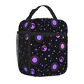Axyaa Neon Purple Sun Moon Insulated Lunch Bag Cooler Thermal Tote for Work & Picnic