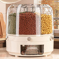Axyaa Rotating Rice & Cereal Dispenser Box - Multi-Section Dry Food Storage
