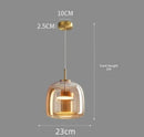 Axyaa Ash Grey Glass Pendant Light LED Chandelier, Modern Nordic Design for Living Room.