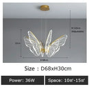 Axyaa LED Butterfly Chandelier: Modern Minimalist Pendant Light for Home Decor