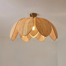 Axyaa Woven Petal Rattan Chandelier for Zen Tea Room & Home Decor