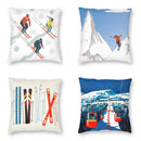 Axyaa Ski Resort Pattern Pillowcase - Home & Car Decor Square Cover
