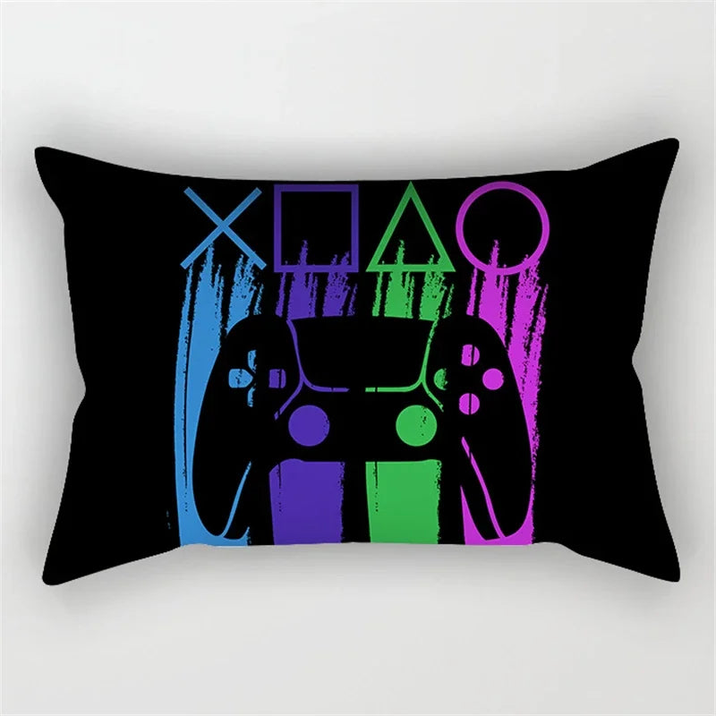Axyaa 30x50cm Gamer Handle Print Pillowcase for Sofa, Car Seat, Gaming Room
