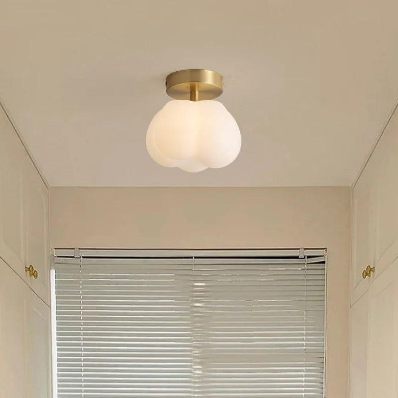 Axyaa Cream LED Ceiling Lamp Halloween Decor Cotton Nordic Lights Fixtures