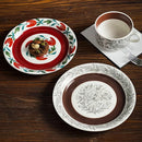 Axyaa Floral Ceramic Plate: Retro Round Breakfast, Vegetable, and Dessert Plate