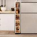 Axyaa Slim Storage Cabinet, 5-Tier Rolling Organizer, Space-Saving Shelf White