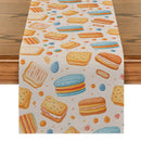 Watercolor Cake Cookies Table Runner by Axyaa: Elegant Home Wedding Centerpiece Decoration