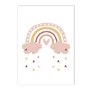 Axyaa Rainbow Alpaca Cactus Heart Wall Art Prints for Kids Room
