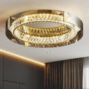 Axyaa Modern Luxury Crystal Ceiling Chandelier - Round LED Light for Home and Restaurant