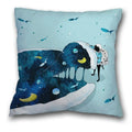 Axyaa Teal Blue Astronaut Pillowcase - Sea World Theme Sofa Cover