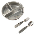 Axyaa 3-Grid Stainless Steel Kids Food Plate - Cute & Durable Divided Dish
