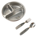 Axyaa 3-Grid Stainless Steel Kids Food Plate - Cute & Durable Divided Dish