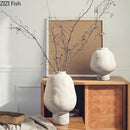Axyaa Ceramic Vase with Artificial Flowers Desk Decoration Aesthetic Floral Vases