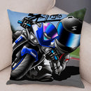 Axyaa Cartoon Motorcycle Pillowcase for Home, Sofa, Car - Polyester - Colorful Design