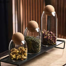 Axya Glass Storage Bottle with Cork Stopper for Tea, Coffee, and More