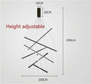 Axyaa Black LED Long Line Chandelier for Modern Living Room Lighting Fixtures