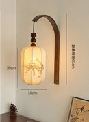 Axyaa Zen Retro Fabric Sconces Light - LED Wall Lamp for Bedroom, Living Room, Restaurant
