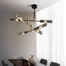 Axyaa Sputnik Glass & Iron Chandelier: Elegant Nordic E14 Lighting for Dining, Bedroom & Kitchen