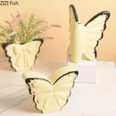Pink Butterfly Ceramic Vase by Axyaa - Artificial Flowers Arrangement Vase for Aesthetic Room Decor