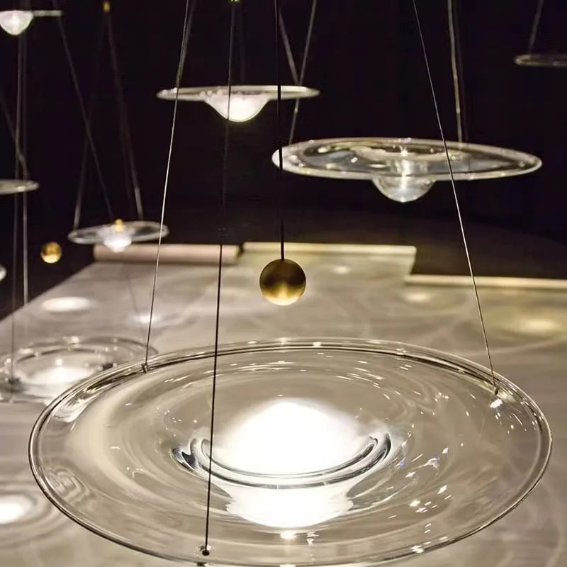 Axyaa Water Drop Chandelier: Modern Nordic Minimalism Saucer Pendant Light