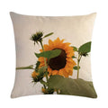 Axyaa Sunflower Pattern Linen Throw Pillow - 45*45cm