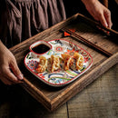 Axyaa Dumpling Plate Set: Dumplings with Vinegar Plate, French Fries, Breakfast & Butterfly Plate