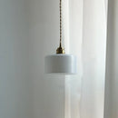 Axyaa White Glass Japan Style LED Pendant Lamp for Elegant Home Lighting