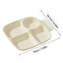Axyaa 4 Grids Square Plastic Dinner Plate Set - Reusable & Dishwasher Safe Tableware