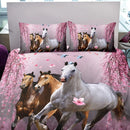 Axyaa Soft and Breathable Horse Duvet Cover Set for Bedroom and Dormitory