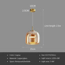 Axyaa Glass Pendant Light in Cognac Smoke LED12w Luxury Hanging Lamp