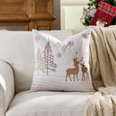 Christmas Embroidered Pillowcase Cojines with Tree Elk Design by Axyaa