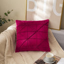 Axyaa Checkered Grid Velvet Throw Pillow Cover Red pilllowcase